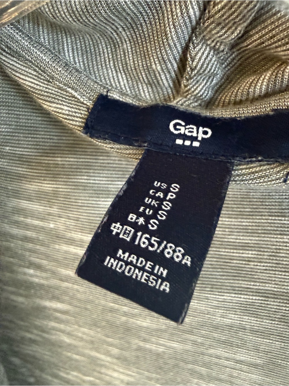 GAP Heather Gray Green Open-Front Draped Cardigan - Picture 3 of 6